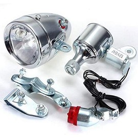 2L Bicycle Motorized Bike Friction Generator Headlight Tail Light Kit 12V 6W LT36