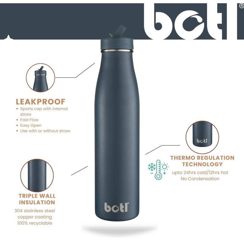 BOTL Evolution Stainless Steel, BPA/BPS Free, Insulated and Leakproof Straw