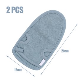 Pack of 2 exfoliating gloves, exfoliating gloves, exfoliating sponge, hamam glove, exfoliating glove body, shower sponge, for body and face (grey)