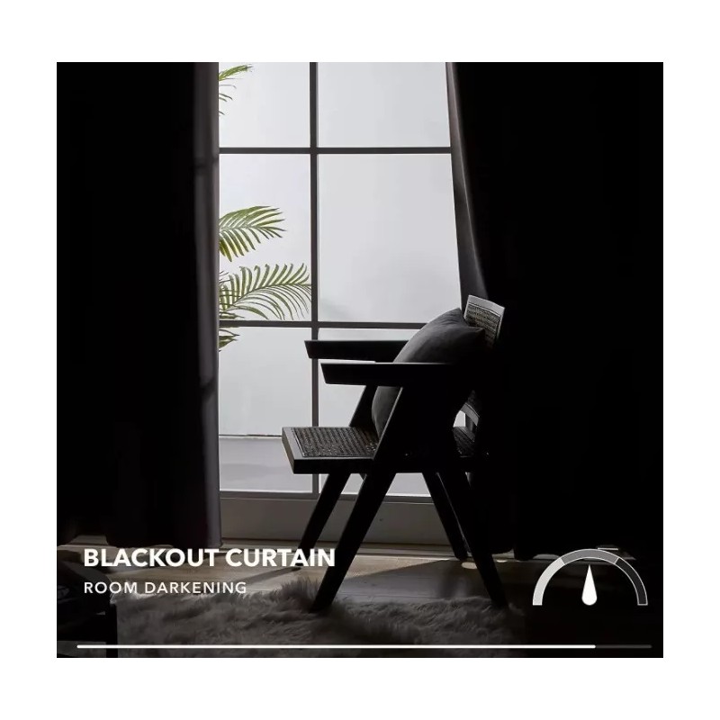 Quioo Store Cortina Blackout Para Ventana 100x130cm 2pzs Cuarto Sala