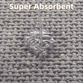 PADOOR-Bath Mat-Super Absorbent Chenille Bathroom Mats-Rubber Backed Bath Mats for Bathroom Non Slip, Machine Washable Bathroom Rugs Front of Bathtub,Shower Room,Sink-17×28, Grey&Beige