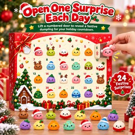24-Day Christmas Dumpling Advent Calendar for Holiday Countdown – Festive Character Gift Set for Desktop & Party Decor
