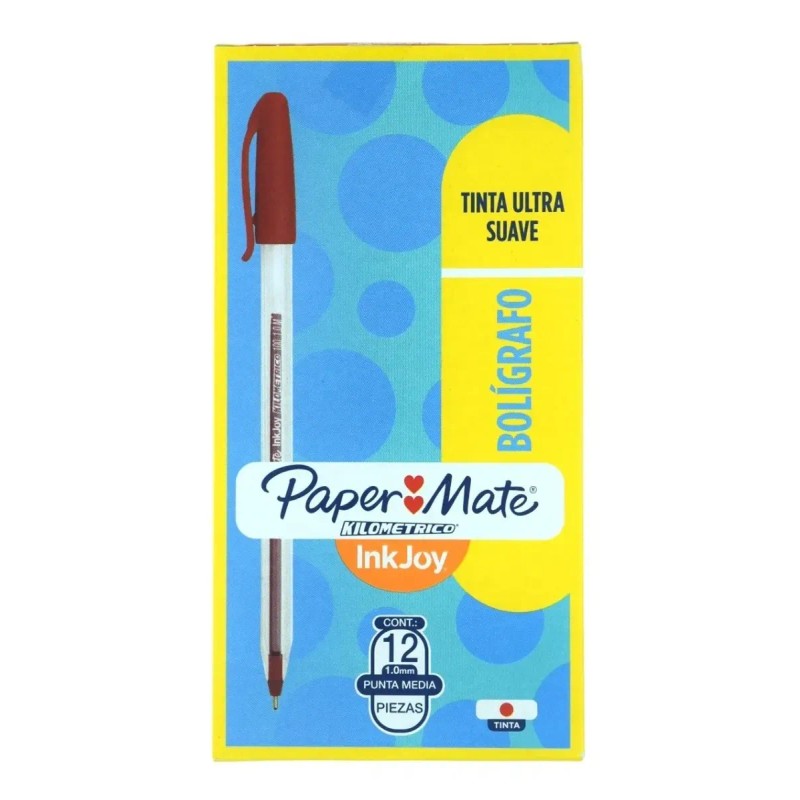 Boligrafo Papermate Kilometrico Punto Medio 1.0 Mm 12 Piezas