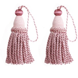 HedongHexi 2 Pack Tassel Key With Loops, Handmade Twisted Craft, DIY Accessories for Home Decoration