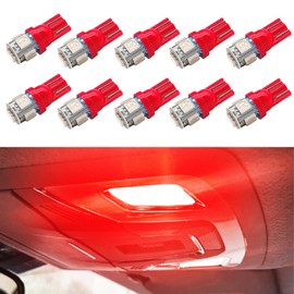 Kutyun 194 bombillas LED rojas súper brillantes de 5ª generación, bombillas LED T10, 12 V CC 168 bombillas LED de repuesto universales para interior del coche, cúpula de mapa, puerta de cortesía,
