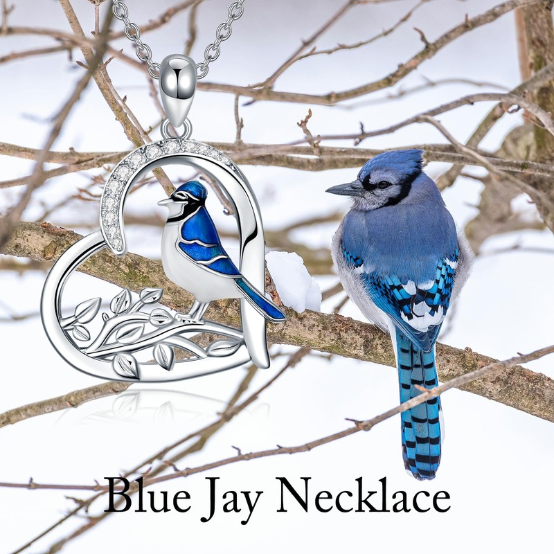 RMREWY 925 Sterling Silver Blue Jay Necklace Our Love Never