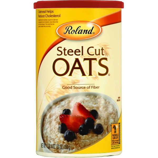 Roland Foods Steel Cut Oats, 30-Ounce Can, Pack of 4