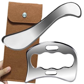 AnTiexi 2 in 1 Stainless Steel Muscle Scraper Tools Set,IASTM TOOL, Scraping massagge Tool Great Soft Tissue Mobilization Tool Physical Therapy