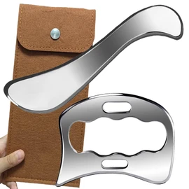 AnTiexi 2 in 1 Stainless Steel Muscle Scraper Tools Set,IASTM TOOL, Scraping massagge Tool Great Soft Tissue Mobilization Tool Physical Therapy