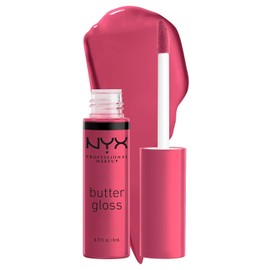 NYX PROFESSIONAL MAKEUP Butter Gloss - Brillo de labios antiadherente, tarta de queso de fresa (rosa cálido)