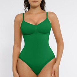 FeelinGirl Seamless Covered Bust Jumpsuit Thong Bodysuit Fit Comfort Slimming  Womenswear 1 Breathable Hip Tops Soft  Deals For You Days:_Thong-Old Moss Green_5XL