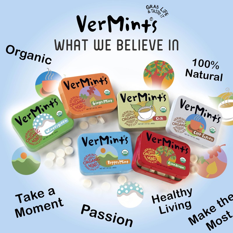 VerMints Organic Breath Mints Wintergreen - Real Long-Lasting Refreshment, Travel