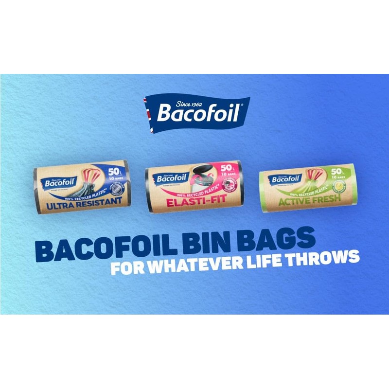 Bacofoil Elasti-Fit Bin Liners - 30L Recycled bin bags, 3