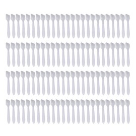 Espátulas de maquillaje reutilizables, 100 unidades, color blanco