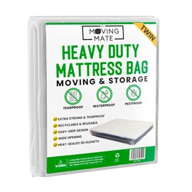 Twin Mattress Bag for Moving and Storage - 5 Mil Mattress Cover for Moving and Storage - Mattress Protector Storage Bags - Heavy Duty, Reusable, Tearproof