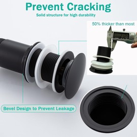 Brass P Trap with Pop Up Drain Stopper,U-Shape 1 1/4 Slip Joint Extension Tub Sink Drain Pipe,12 inch Pipe length Adjustable Height Sink Waste Trap Drain Kit,Matte Black(Without Overflow)