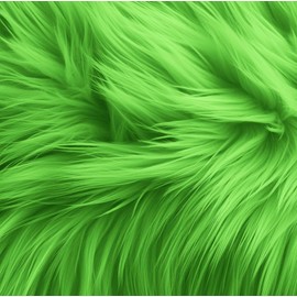 FabricLA Shaggy Faux Fur Square - 10" X 10" Inches Pre-Cut - Use Fake Fur Fabric for DIY, Craft Fur Decoration, Fashion Accessory, Gnome, Hobby - Lime Green Faux Fur Fabric