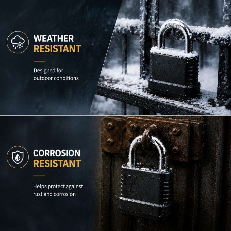 4 Digit Combination Lock, Heavy Duty Resettable Padlock with Short