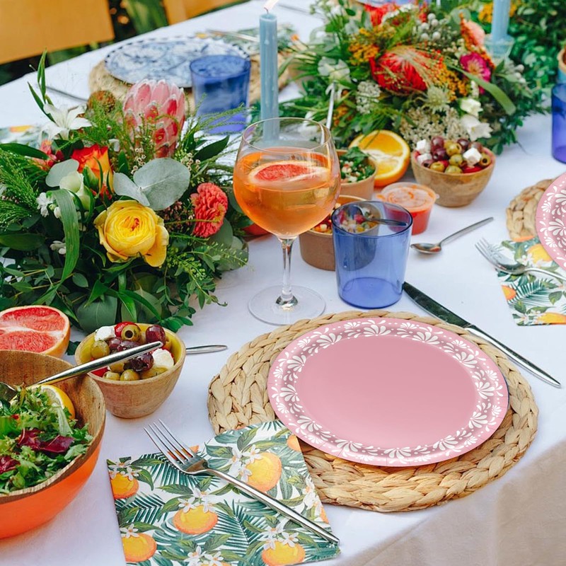100Pcs Cielito Lindo Plates, 9 Inch Mexican Paper Plates for