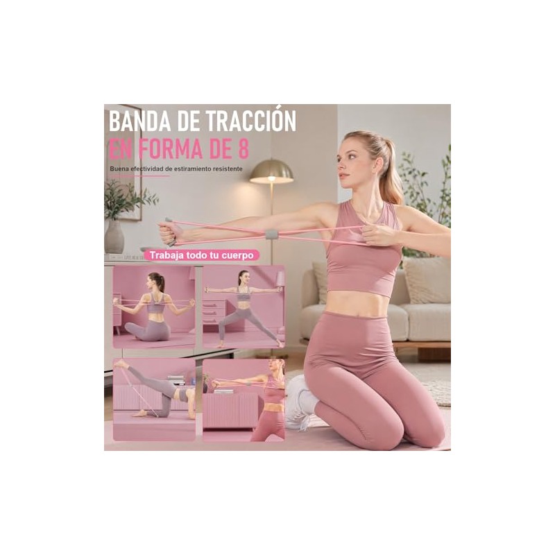 Bandas de Resistencia Elasticas, 8PCS Cuerda Tensión Multifunción, Extractor de