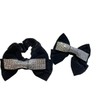 Black Velvet Hair Bow Clips, Satin Bow Barrettes, Kids Girls