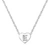 SBI Jewelry Women Silver Initial Necklace E Name Love Heart