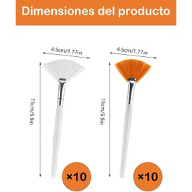 Brochas Para Faciales Spa, 20 Piezas De Cepillos De Abanico Para Mascarillas, Herramientas Profesionales Para Salón De Belleza Y Uso Doméstico, Mangos De 157 mm Con Cerdas De Nylon Suaves