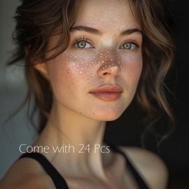 【Pecas con purpurina】Nuestro juego de 24 pecas con purpurina dorada añade un toque deslumbrante a cualquier look de maquillaje, perfecto para un brillo resplandeciente. Cada paquete contiene