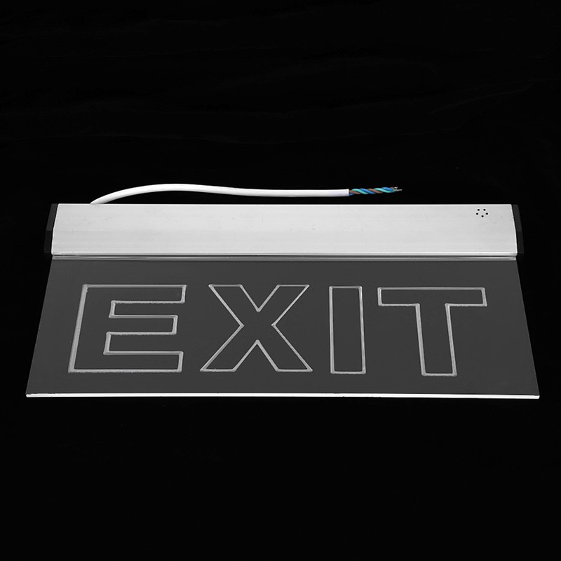 AC220V 3W LED PMMA 350x180mm/13.78x7.09in Emergency Exit Safety Indicator Light