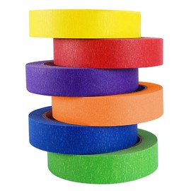 Anterat 6 Rolls Colored Masking Tape 393ft x 1 Inch Colorful Painters Craft Tape for Art Supplies DIY Decorative Labeling and Color-Coding