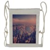 Ambesonne City Drawstring Backpack, Dreamy Hong Kong Scenery, Sackpack Bag