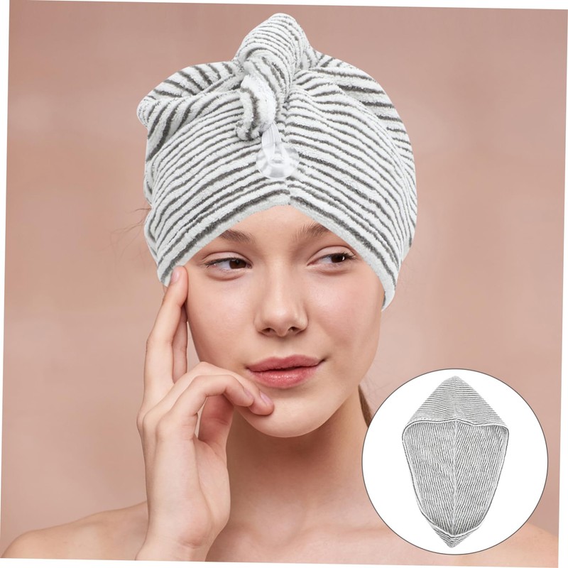 WOONEKY Coral Fleece Shower Hair Cap Super Absorbent Bath Towel