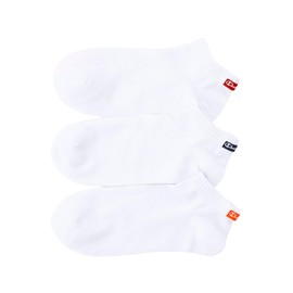Champion CWSCZ401 3P Plain Socks, Non-Pile Logo Embroidery, Script Logo, Sneaker-In Socks, White, white
