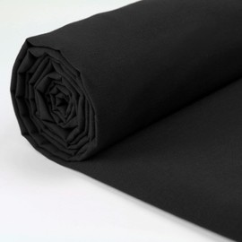 A-Express 100% Cotton Fabric - 60 Inch 150cm Wide - Plain Cotton Fabric by The Metre - Ideal for Quilting, Sewing, Dressmaking, Curtain Linings, Totes, Bedding, Pillowcases - Black 0.5 Metre