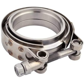 V G Parts 3 Inch V Band Clamp Stainless Steel Exhaust V Band Clamp and CNC Stainless Steel Male Female Flange, 3in SS V band Clamp, V-Band Flange Kit
