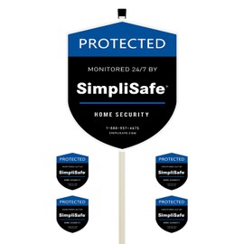 1 Yard Sign with 4 Window Stickers compatible with SimpliSafe Home Security System (STAKE INCLUDED)