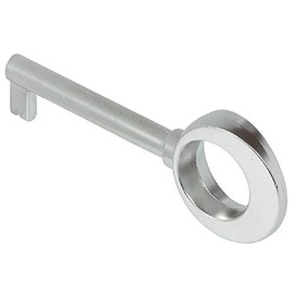 Gedotec Beard Key Decorative Replacement Key Cabinet Deadlock Key for Furniture Lock & Drawers - 2134 | 45 mm | Key Brass Nickel-Plated Matt | 1 Piece - Furniture Key with Euro Lock