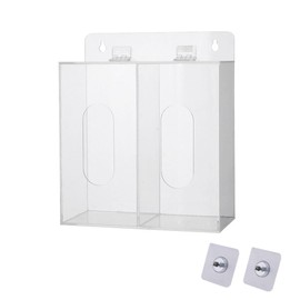 SagaSave Face Mask Dispenser, Acrylic Disposable Face Mask and Glove Dispenser Box Holder with Lid, Wall Mount Storage Container for Gloves, Shoe Covers, Hair Nets (M)