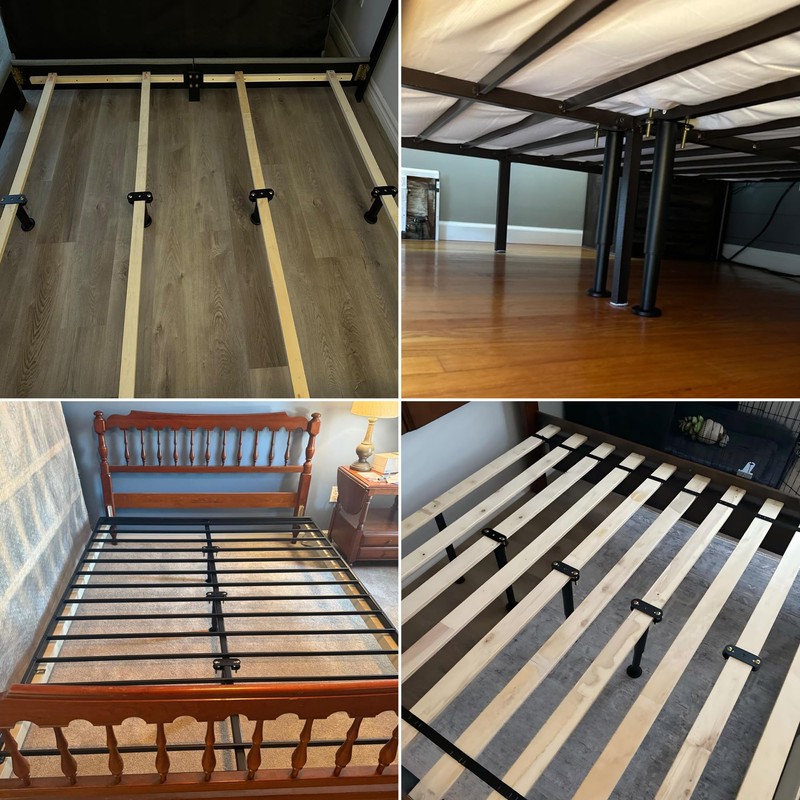 YUEYIN Under Bed Metal Support Legs, Adjustable Height Bed Frame