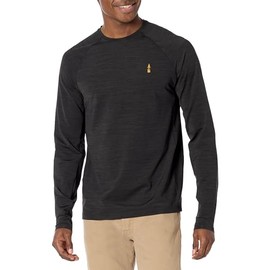 BASS OUTDOOR Men’s Lightweight Long-Sleeve Pullover – Easy-Care Crew Neck, Black