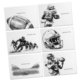 Football Stationary Cards - 24 Cards With Envelopes - Football Gift (Thank You Version)