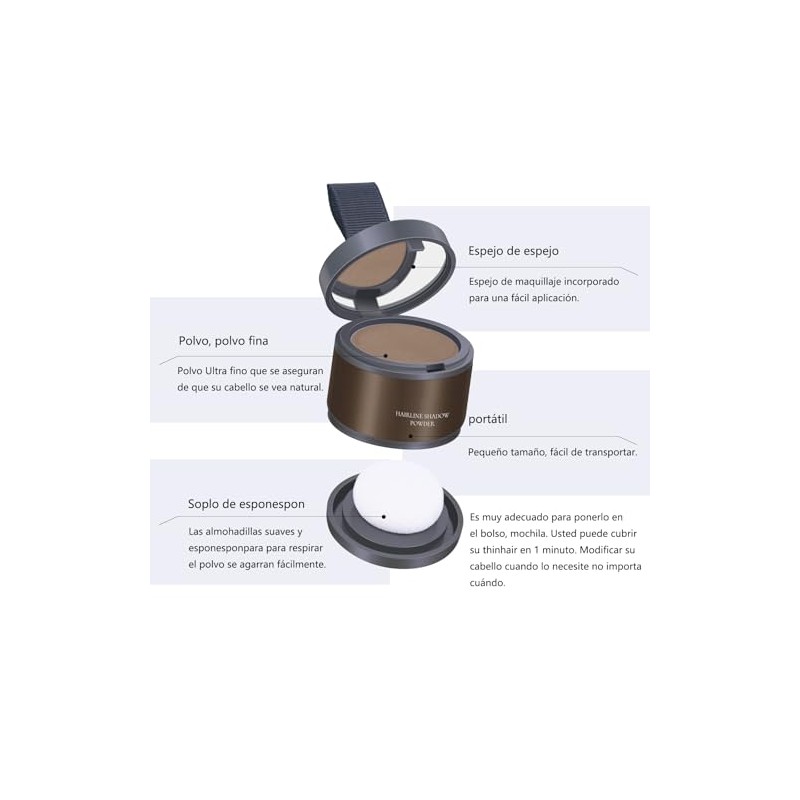 Hairline Sombra en Polvo，polvo corrector de raíz（negro） | para cabello