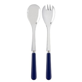 SABRE PARIS - Salad servers, 2-piece 26 cm - Pop - Stainless steel & acrylic - Dishwasher safe - Navy blue
