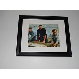 Framed Jaws 1975 Promo Print Brody, Hooper and Quint on the ORCA 14"x17"