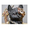 Steampunk Black Cat Ornament Home Decor Sculpture Woodland Statue Gift