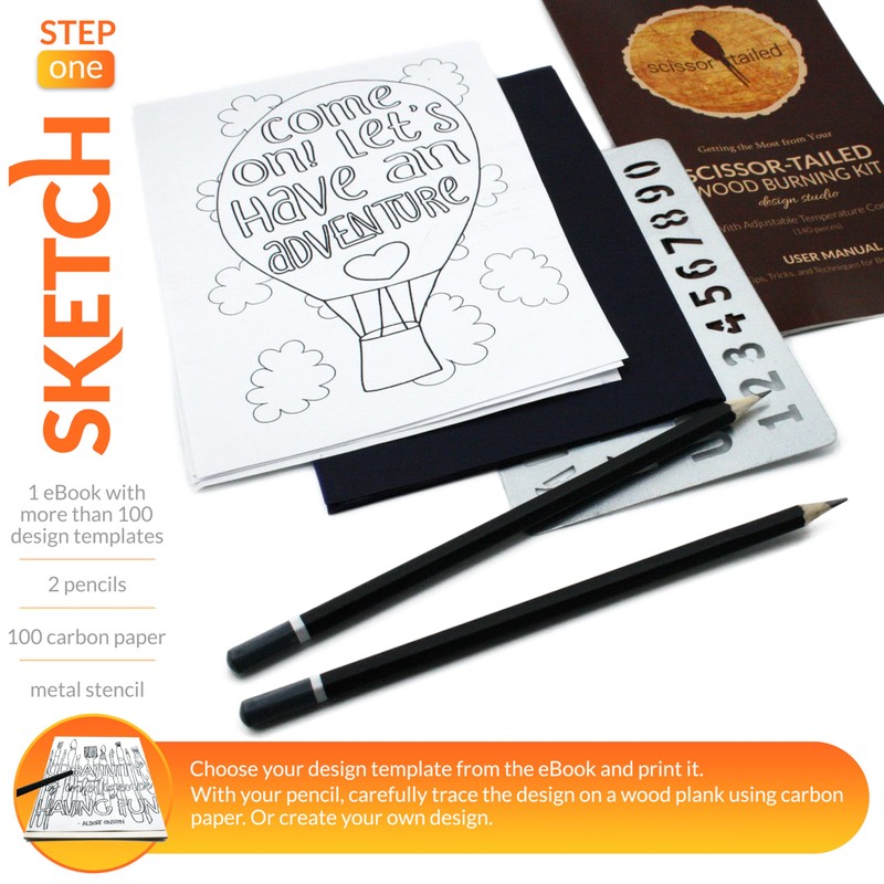 Scissor-Tailed Beginners Wood Burning Kit 140 Pieces. Best Gift Idea
