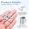 uxcell 1/16"(1.5mm) Aluminum Crimping Loop Sleeve, Double Hole Cable Ferrule
