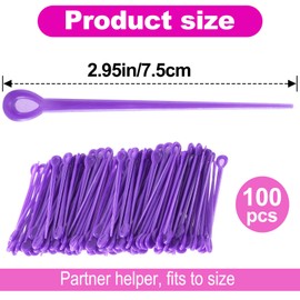 JYvivid 100pcs Brush Hair Roller Pick, Purple Hair Roller Pin, Plastic Rod Crochet Accessories, Hair Locking Tools for Hair Styling, Tension Rollers