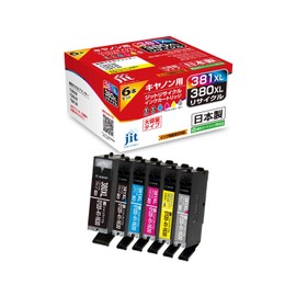 JIT-NC3803816PXL Compatible with Canon BCI-381XL + 380XL/6MP (High Capacity), 6 Color Set, Recycled Ink, Made in Japan
