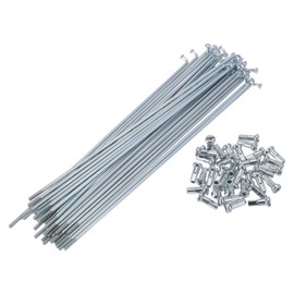 TUCKBOLD Bicycle Spokes Bike Wheel Spokes Silver Tone Nipple 1 Set 13G 174mm Length 45 Steel Galvanized